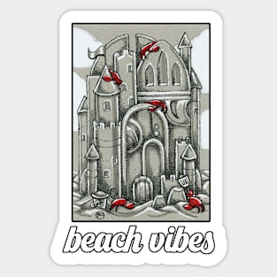 Beach Vibes - Crabs -Sand Castle Sticker